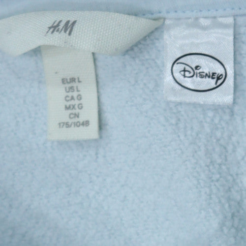 H&M Women Light Blue Disney Mickey Hoodie Size L Cotton Blend