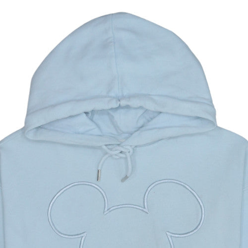 H&M Women Light Blue Disney Mickey Hoodie Size L Cotton Blend