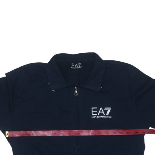 Emporio Armani EA7 Men's Blue Full Zip Collared Sweatshirt Size M