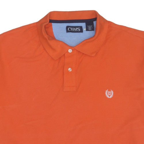 Chaps Men's Orange XL Cotton Short Sleeve Polo Shirt