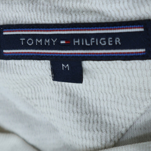 Tommy Hilfiger Men's White Henley Cotton Jumper M Long Sleeve