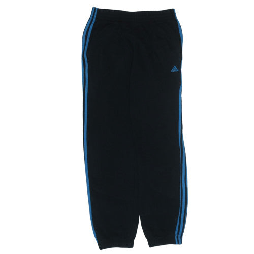 Adidas Boys Black Track Pants 13-14 Years Jogger Cuffed Bottoms Sportswear