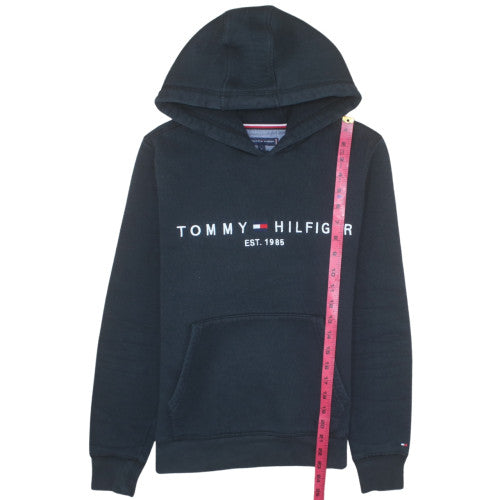 Tommy Hilfiger Men’s Black Pullover Hoodie S Regular Fit Fleece Logo