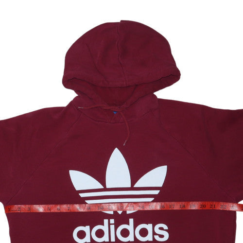 Adidas Mens Red Trefoil Pullover Hoodie Size L Regular Fit