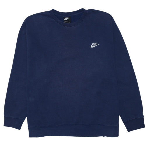 Nike Mens Blue 3XL Pullover Fleece Sweatshirt Crew Neck