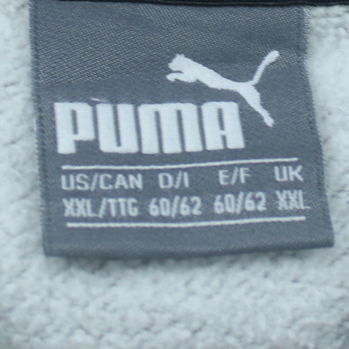 Puma Men’s Grey Pullover Hoodie 2XL Regular Fit Fleece Sportswear