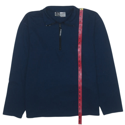 The North Face Men Blue Fleece 1/4 Zip Henley Sweatshirt M