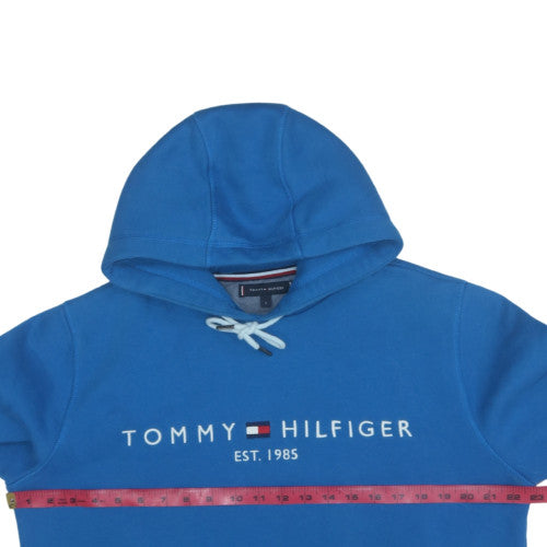 Tommy Hilfiger Men's Blue Pullover Hoodie L Logo Fleece