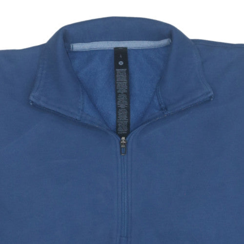 Lululemon Mens Blue 1/4 Zip Fleece Sweatshirt L Regular Fit