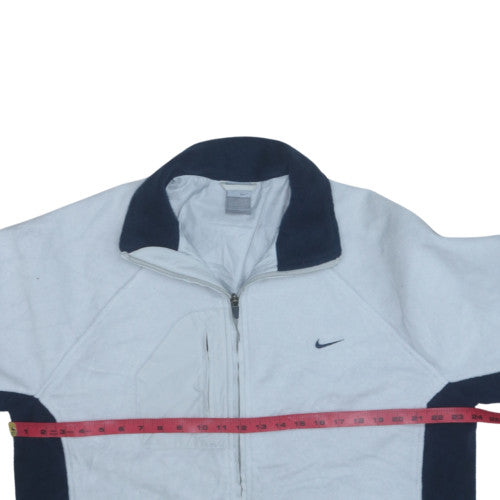 Nike Men’s White Full Zip Fleece Sweatshirt L Regular Fit