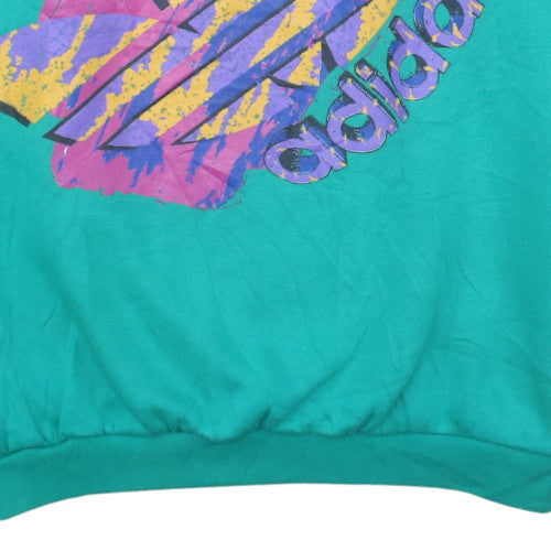 adidas Men's Green XL Vintage 90s Logo Pullover Sweatshirt