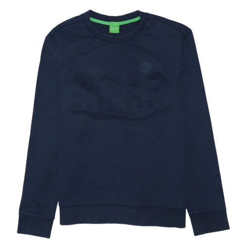 Hugo Boss Men's Blue Slim Fit Logo Crew Neck Sweatshirt M