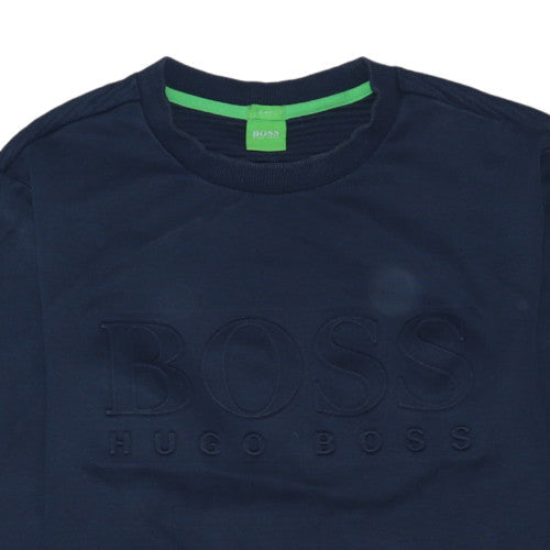 Hugo Boss Men's Blue Slim Fit Logo Crew Neck Sweatshirt M