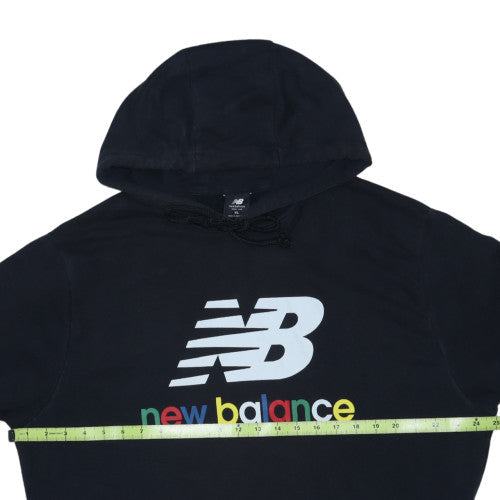 New Balance Men's Black XL Pullover Hoodie with Logo Print