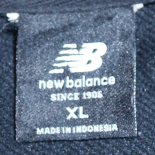 New Balance Men's Black XL Pullover Hoodie with Logo Print