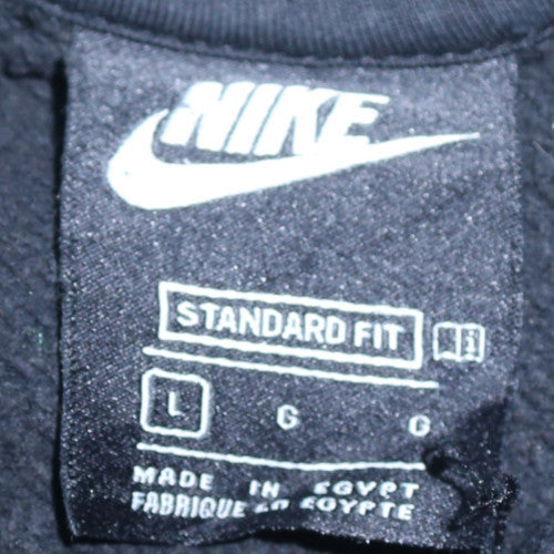 Nike Men's Black Pullover Hoodie L Sports Logo Standard Fit