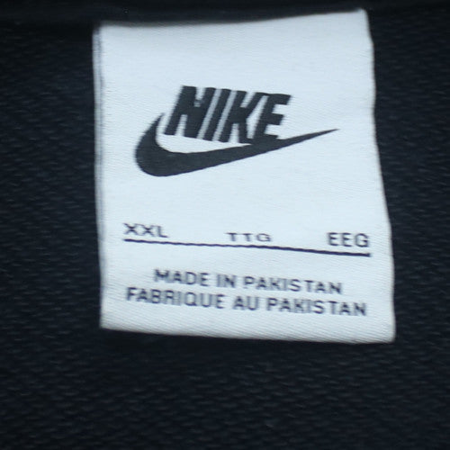 Nike Men's Black Pullover Hoodie 2XL Embroidered Logo Fleece Sweatshirt