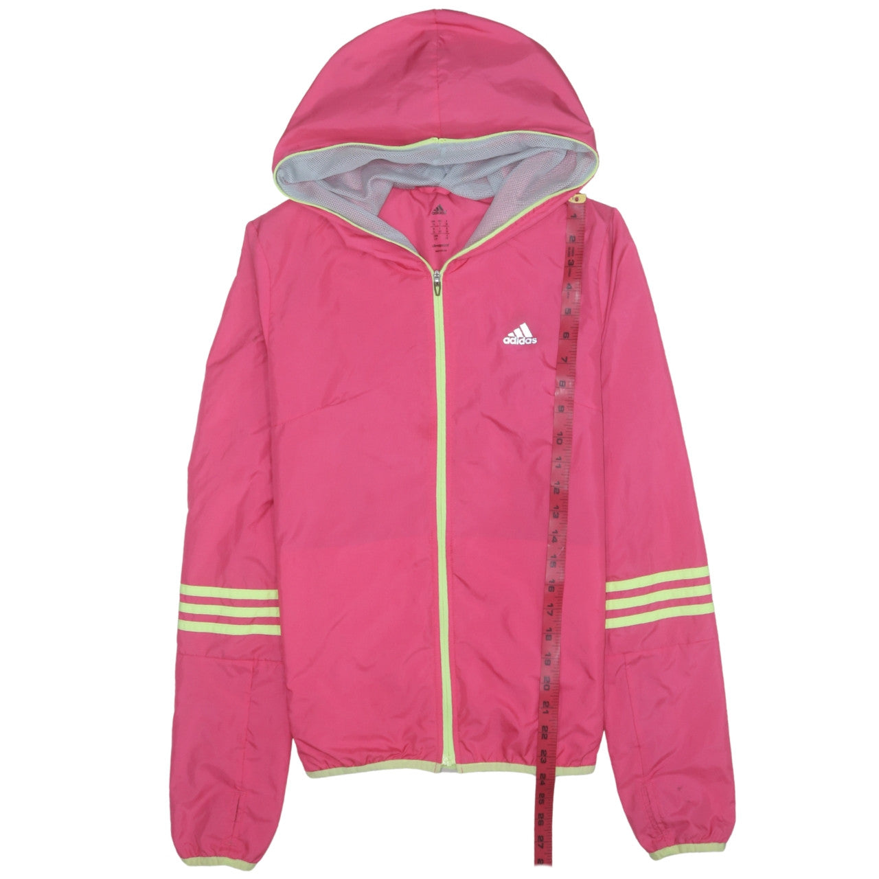 adidas Womens Pink Hooded ClimaProof Windbreaker Jacket Size 10
