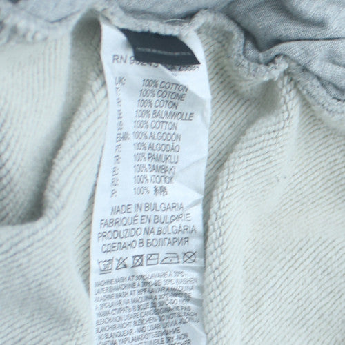 Diesel Men's Grey Pullover Hoodie Logo Print Size M
