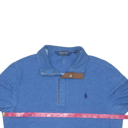 Ralph Lauren Polo Golf Blue Men's L Henley Sweatshirt Classic Collar