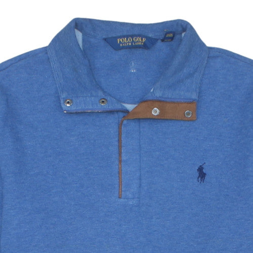 Ralph Lauren Polo Golf Blue Men's L Henley Sweatshirt Classic Collar
