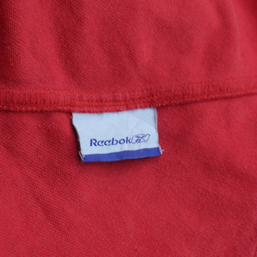 Reebok Mens Red Long Sleeve Rugby Polo Shirt Size L