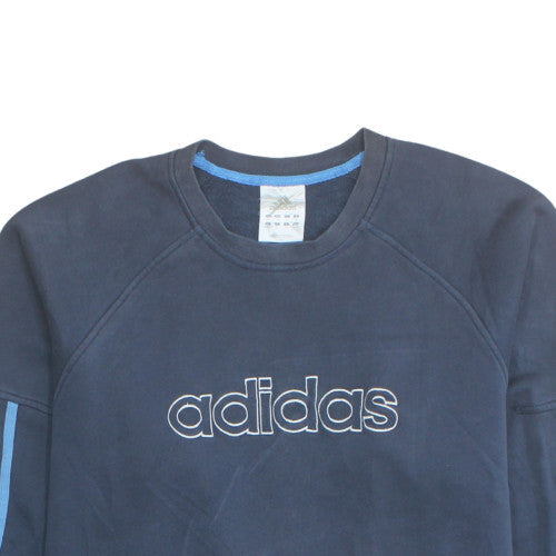 Adidas Men's Blue XL Crew Neck Pullover Sweatshirt Logo Sportswear