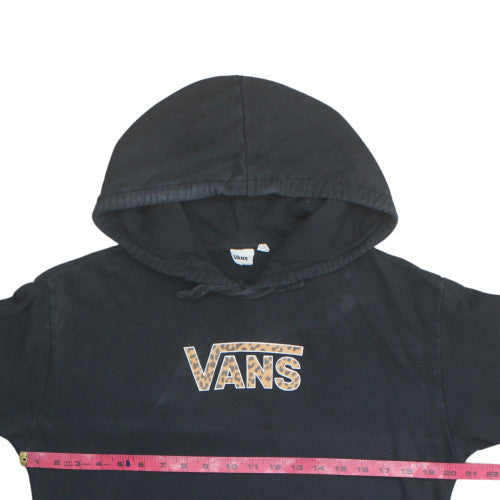 Vans Womens Black Pullover Hoodie M Animal Print Logo Off The Wall