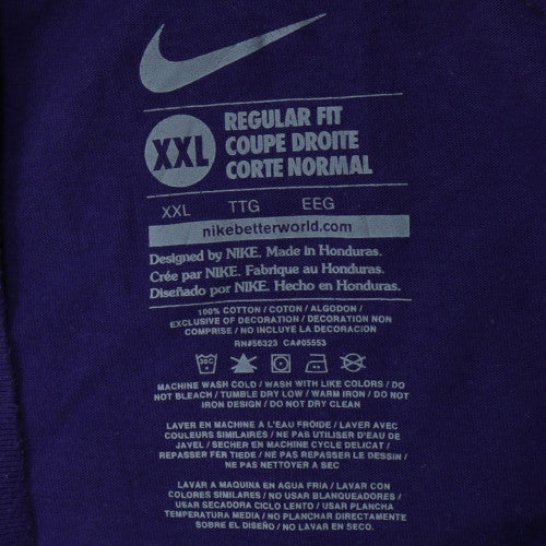Nike Men's Purple Graphic T-Shirt XXL Regular Fit Cotton Crew Neck