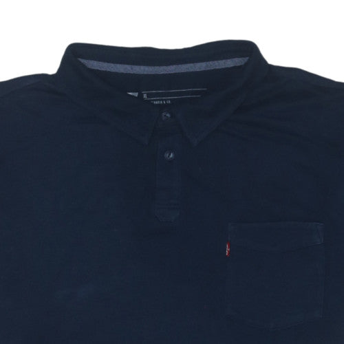 Levi's Men's Navy Blue XL Polo Shirt Cotton Blend Short Sleeve