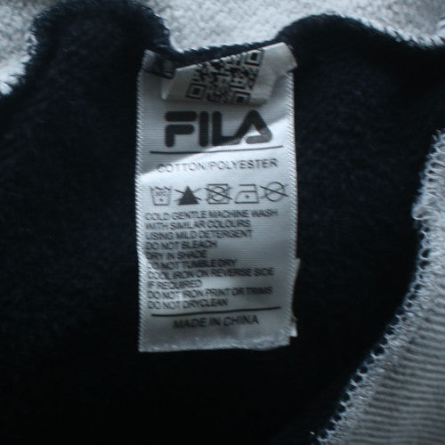 FILA Men's Black Grey 7XL Pullover Hoodie Big & Tall Logo Sweatshirt