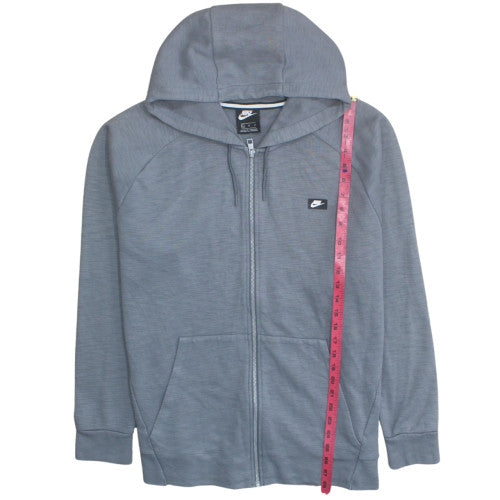 Nike Men's Grey Full Zip Hoodie XL Regular Fit Cotton Blend