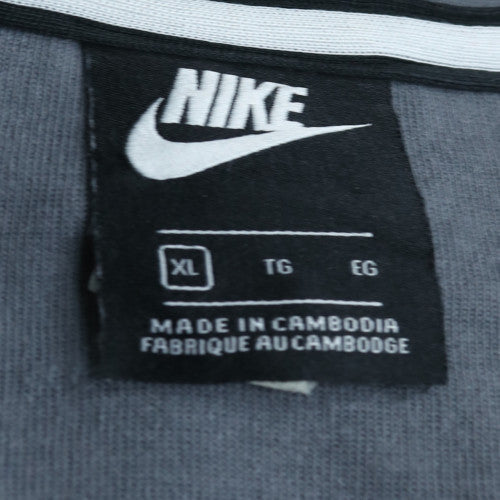 Nike Men's Grey Full Zip Hoodie XL Regular Fit Cotton Blend