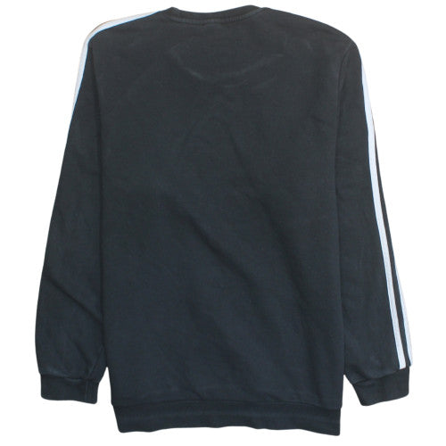 Adidas Mens Black XL Crew Neck Pullover Sweatshirt with Stripes