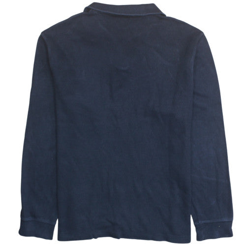 Ralph Lauren Men’s Blue Cotton 1/4 Zip Collared Jumper Size L