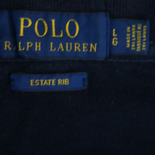 Ralph Lauren Men’s Blue Cotton 1/4 Zip Collared Jumper Size L