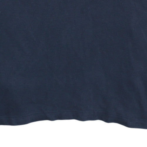 Ralph Lauren Men’s Blue Cotton 1/4 Zip Collared Jumper Size L