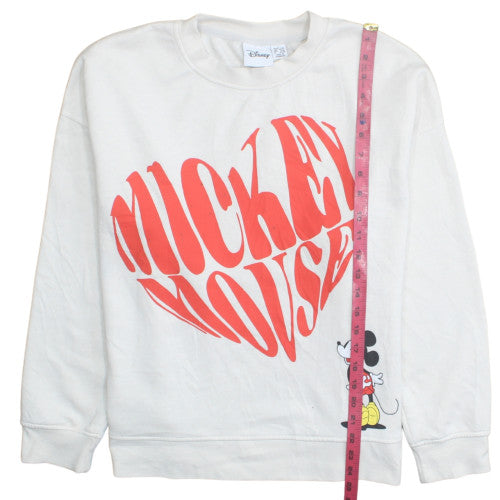 Disney Women's White Mickey Mouse Graphic Sweatshirt L