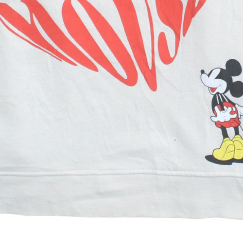 Disney Women's White Mickey Mouse Graphic Sweatshirt L