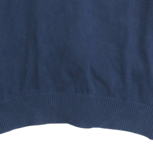 Tommy Hilfiger Men’s Blue Cotton V-Neck Pullover Jumper M