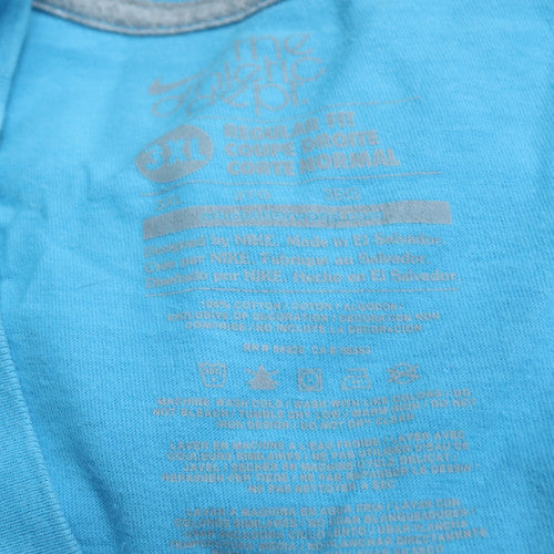 Nike Men's Blue V-Neck Short Sleeve Cotton T-Shirt 2XL Regular Fit