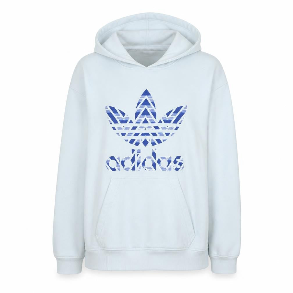 Adidas Women White Hooded Pullover Sweatshirt Size S Logo Print
