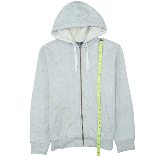 Ralph Lauren Men's Grey Full Zip Hoodie M Fleece Cotton