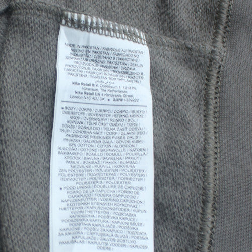 Nike Men's Grey Full Zip Hoodie Medium Regular Fit Fleece