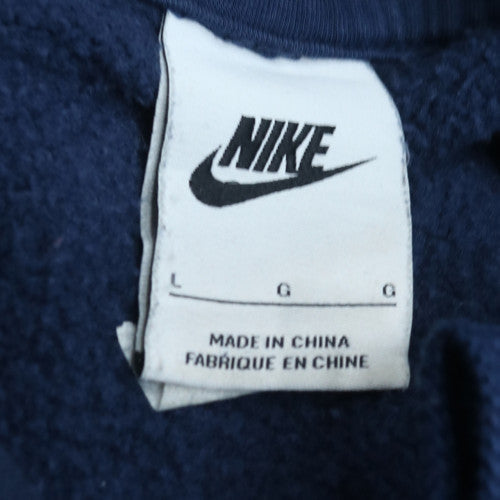 Nike Men's Blue Pullover Hoodie L Sports Fleece Sweatshirt