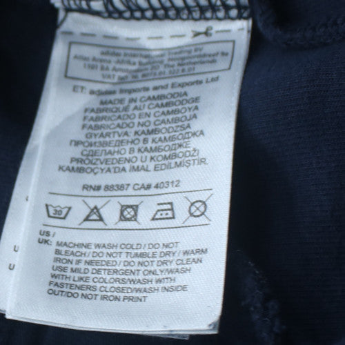 Adidas Women's Blue 2XL Capri Sweatpants with Logo and Drawstring Waist