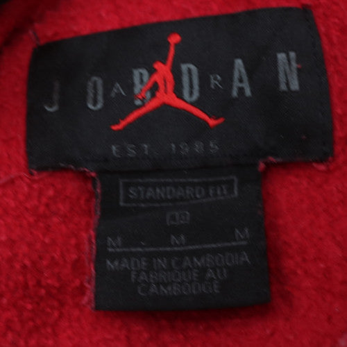 Jordan Men's Red Pullover Hoodie Medium Regular Fit Fleece