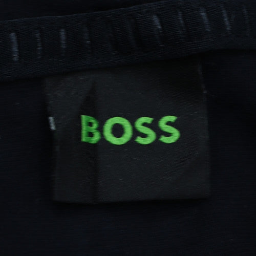 BOSS Mens Black Full Zip Hoodie XL Regular Fit Cotton Blend
