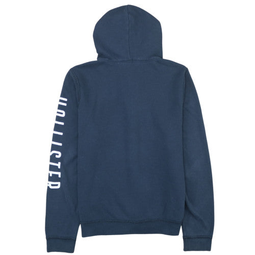 Hollister Men Blue Full Zip Hoodie XL Fleece Logo Cotton Blend