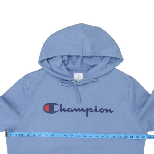 Champion Men's Blue Pullover Hoodie L Fleece Logo Sportswear